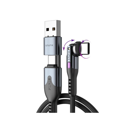 Statik PowerPivot Pro 100w Nylon Braided C-C Cable 1.8m - Black