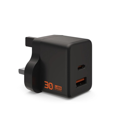 UAG Wall Charger SRGE 30W 2Port UK - Black