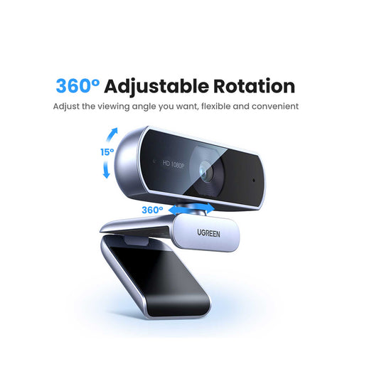 يورجين 1080 بكسل كاميرا ويب - مزودة بميكروفون مع خاصية الغاء الضوضاء و التوصيل و التشغيل و تصحيح الضوء التلقائى