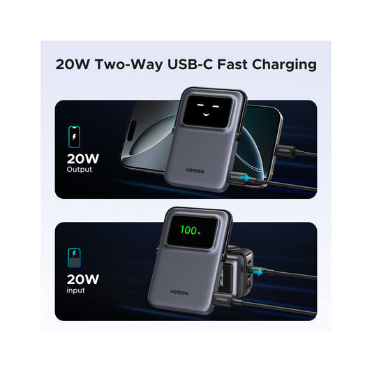 يوجرين باور بانك مغناطيسي لاسلكي بسعة 5000 مللي أمبير