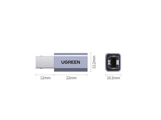 UGREEN USB2.0 USB-C/F to USB2.0 B/M Adapter Aluminum Case US382