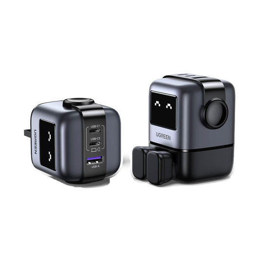 UGREEN 25686 Nexode RG - 65W - 3-Port GaN Fast Charger UK - Grey