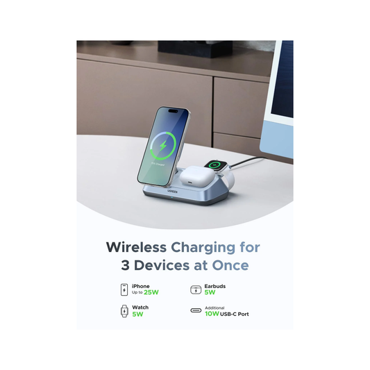 UGREEN 3-in-1 Magnetic Wireless Charger UK 25W Qi2