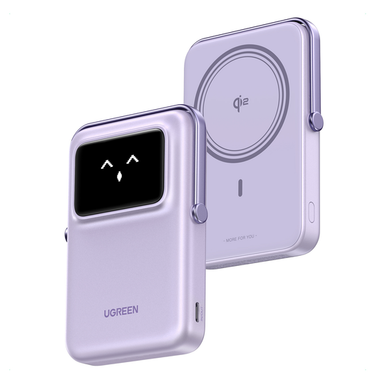 UGREEN Uno 10000mAh PD - 20W Magnetic Wireless Qi2 15W Power Bank - Purple