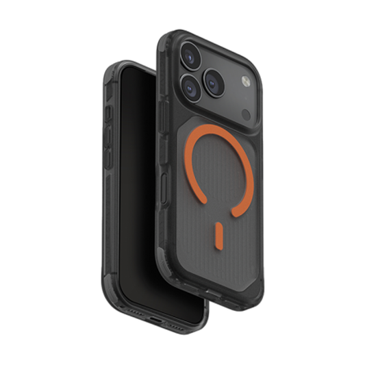 Uniq Hybrid Combat Active MagSafe Case for iPhone 17 Pro Max - Frost Smoke / Orange
