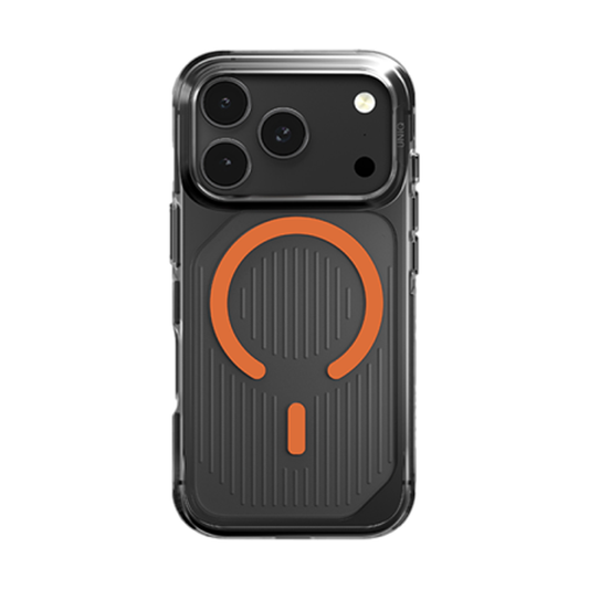 Uniq Hybrid Combat Active MagSafe Case for iPhone 17 Pro Max - Frost Smoke / Orange