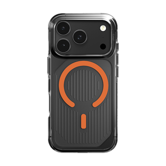 Uniq Hybrid Combat Active MagSafe Case for iPhone 17 Pro - Frost Smoke / Orange