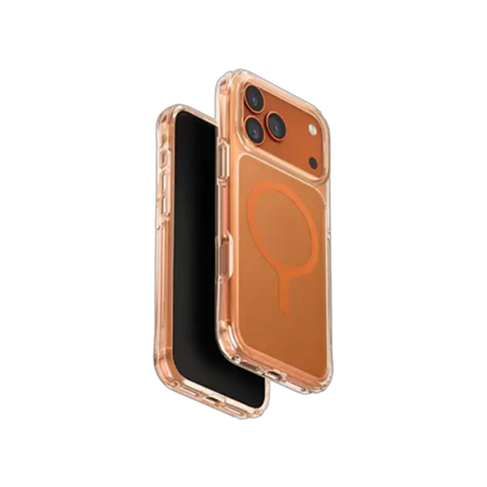 Uniq Hybrid LPX Classic MagSafe Case for iPhone 17 Pro - Frost Clear/Volt Orange