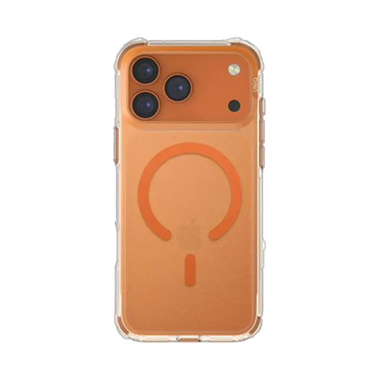 Uniq Hybrid LPX Classic MagSafe Case for iPhone 17 Pro - Frost Clear/Volt Orange