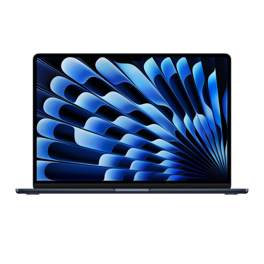 ابل ماك بوك اير مقاس 15 بوصة، معالج M5 بعشرة أنوية (CPU وGPU)، ذاكرة 24 جيجابايت، قرص SSD بسعة 1 تيرابايت - ميدنايت