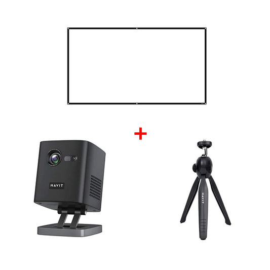 Havit Projector With Projector Screen A302 and Projector Tripod Stand