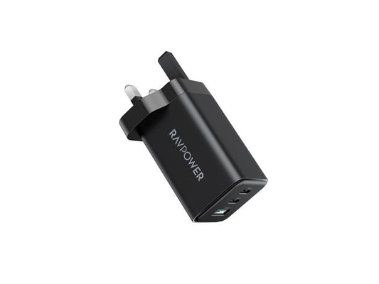 RAVPower RP-PC172 PD 65W 3-Port Wall Charger Black