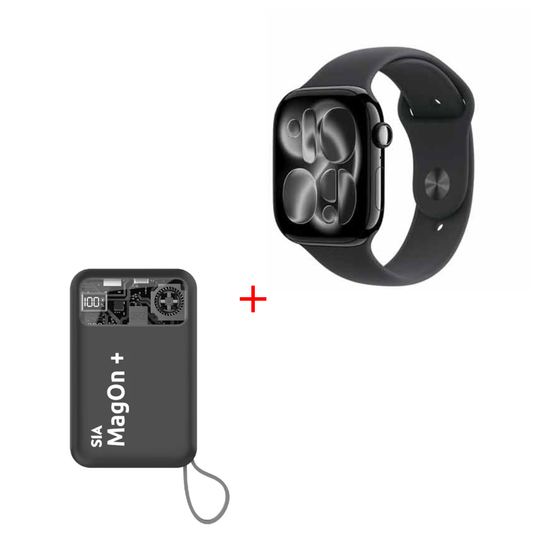Apple Watch Series 11 GPS 46mm Jet Black Aluminium Case with Black Sport Band - M/L- US Vesion