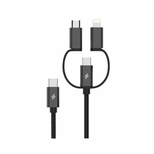 Smartix Premium 3 in 1 Braided Cable USB-C to USB-C/Lightning/Micro USB
