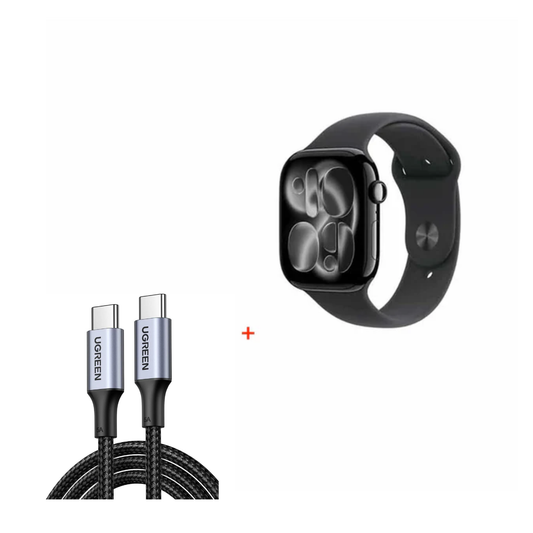 Apple Watch Series 11 GPS 46mm Jet Black Aluminium Case with Black Sport Band - M/L- US Vesion