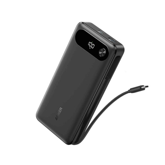 Anker Power Bank (20K, 87W, Built-In USB-C Cable) - Black