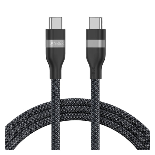 Anker USB-C to USB-C Cable 240W - Upcycled-Braided - 1.8m/6ft - Black