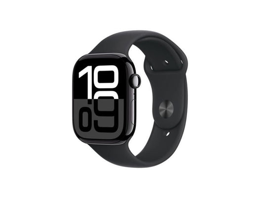 Apple Watch Series 10 GPS 42mm Jet Black Aluminium Case with Black Sport Band - M/L