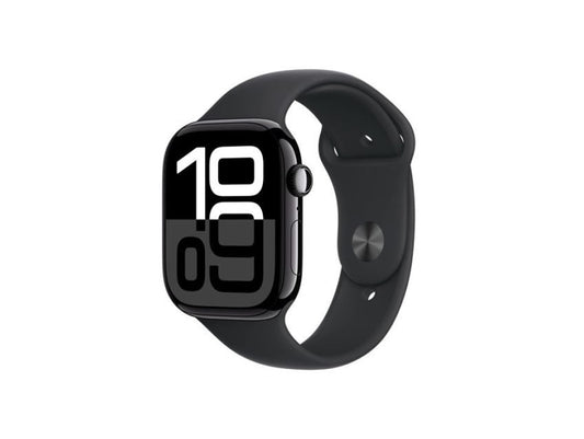 Apple Watch Series 10 GPS 42mm Jet Black Aluminium Case with Black Sport Band - S/M