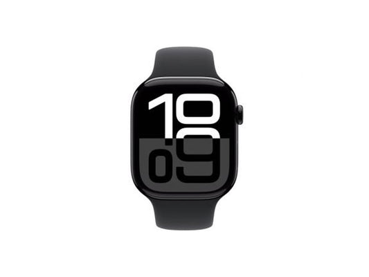 Apple Watch Series 10 GPS + Cellular 46mm Jet Black Aluminium Case with Black Sport Band - S/M