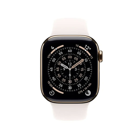 Apple Watch Series 11 GPS + Cellular 46mm Gold Titanium Case With Light Blush Sport Band - S/M