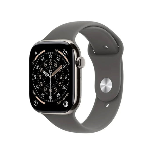 Apple Watch Series 11 GPS + Cellular 46mm Natural Titanium Case With Stone Grey Sport Band - S/M