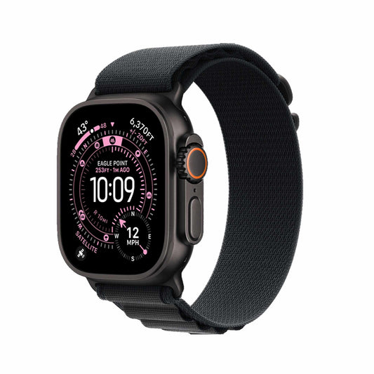 Apple Watch Ultra 3 GPS + Cellular 49mm Black Titanium Case with Black Alpine Loop - Large