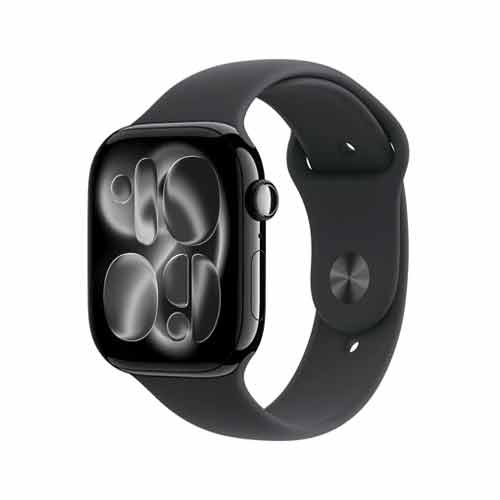 Apple Watch Series 11 GPS 46mm Jet Black Aluminium Case with Black Sport Band - M/L