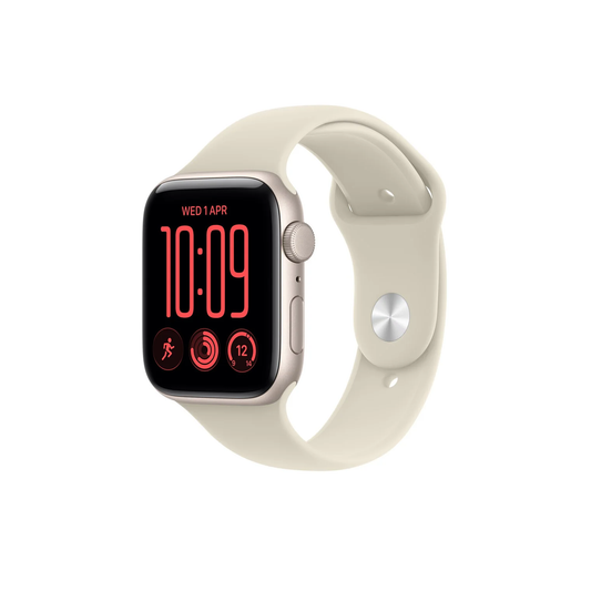 Apple Watch SE 3 GPS 44mm Starlight Aluminium Case With Sand Sport Band - M/L