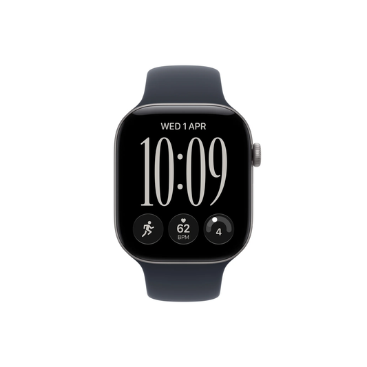 Apple Watch Series 12 GPS 46mm Space Grey Aluminium Case with Navy Blue Sport Band - S/M-Middle East