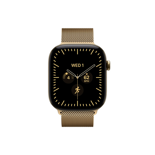 Apple Watch Series 12 GPS + Cellular 42mm Radiant Gold Titanium Case with Radiant Gold Milanese Loop-Middle East