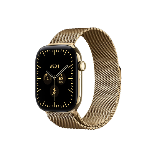 Apple Watch Series 12 GPS + Cellular 42mm Radiant Gold Titanium Case with Radiant Gold Milanese Loop-Middle East
