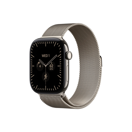 Apple Watch Series 12 GPS + Cellular 46mm Natural Titanium Case with Natural Milanese Loop - S/M-Middle East