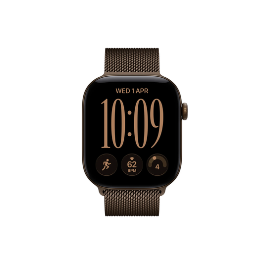 Apple Watch Series 12 GPS + Cellular 42mm Dark Bronze Aluminium Case With Dark Bronze Milanese Loop - Middle East