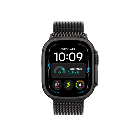 Apple Watch Ultra 4 GPS + Cellular 49mm Black Titanium Case With Black Titanium Milanese Loop - L - Middle East