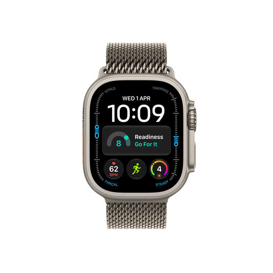 Apple Watch Ultra 4 GPS + Cellular 49mm Natural Titanium Case With Natural Titanium Milanese Loop - L - Middle East