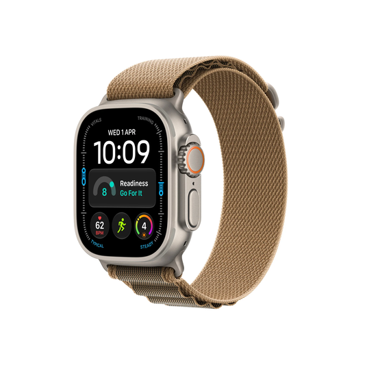 Apple Watch Ultra 4 GPS + Cellular 49mm Natural Titanium Case With Desert Alpine Loop - L - Middle East