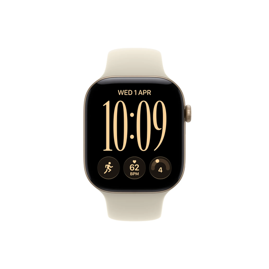 Apple Watch Series 12 GPS 42mm Light Gold Aluminium Case with Sand Sport Band - S/M-Middle East