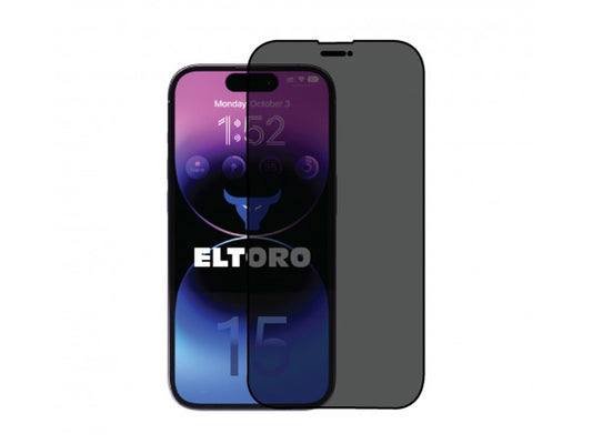 Eltoro Double Strong CF Screen Protector for iPhone 15 PRO Max - 6.7 - PRIVACY with black frame