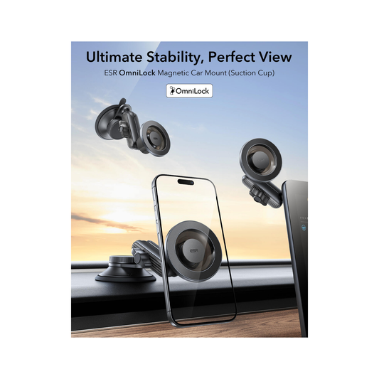 اي اس ار حامل سيارة مغناطيسي للزجاج الأمامي ولوحة القيادة (كوب شفط)