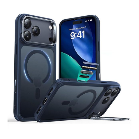 ESR HaloLock Classic Hybrid Case With Stash Stand (Camera Control Button) iPhone 17 Pro Max - Frosted Blue