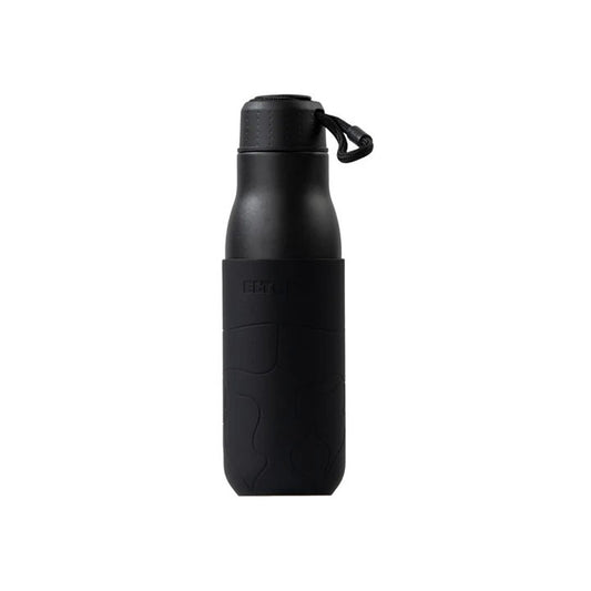 Eltoro Stainless Steel Bottle 500ml - With Black Sleeve - Black