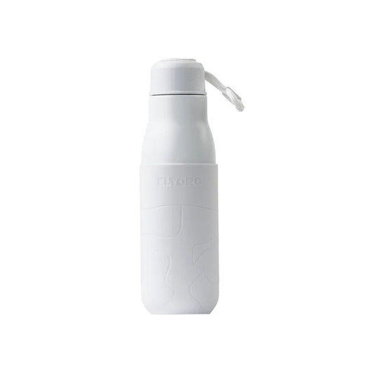 Eltoro Stainless Steel Bottle 500ml - With White Sleeve - White