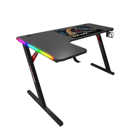 Gamax P201-LB RGB Carbon Fiber Gaming Table 140*100*74 cm With Mousepad (L Shape - Left) - Black