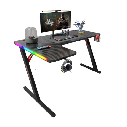 Gamax P201-LB RGB Carbon Fiber Gaming Table 140*100*74 cm With Mousepad (L Shape - Left) - Black