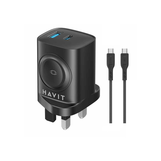 Havit Travel Charger with Watch Charger - Black