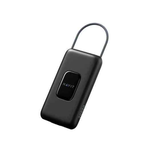 هافيت باور بانك PB32 بسعة 10000ميلي امبير + كابل USB-C – أسود/رمادي