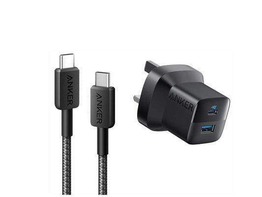 Anker 323 Charger With 322 USB-C to USB-C Cable - 33W -Black
