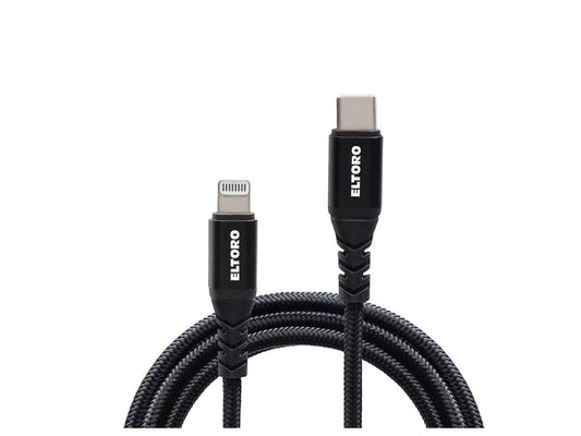 Eltoro : USB-C TO Lightning KEVLAR Cable 1m with Black Nylon