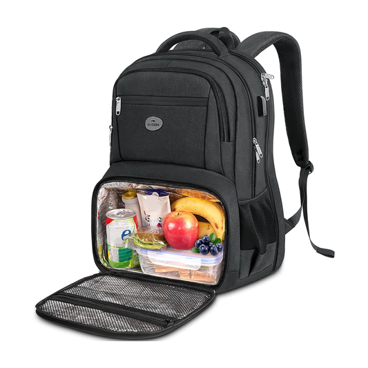 Matein Lunch BackPack - Water Resistant Polyester - Black